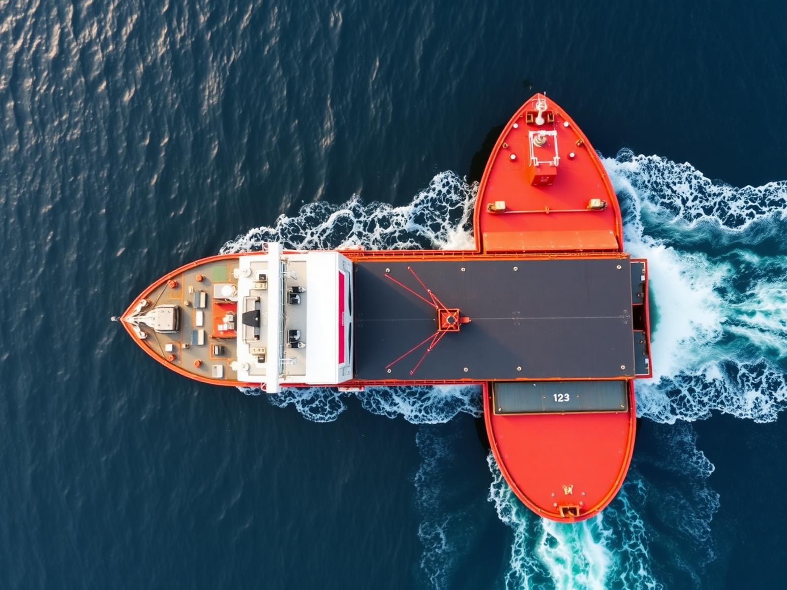 Aerial view of vessel
